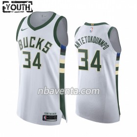 Camiseta Niños Milwaukee Bucks Giannis Antetokounmpo 34 2019-20 Nike Association Edition Swingman